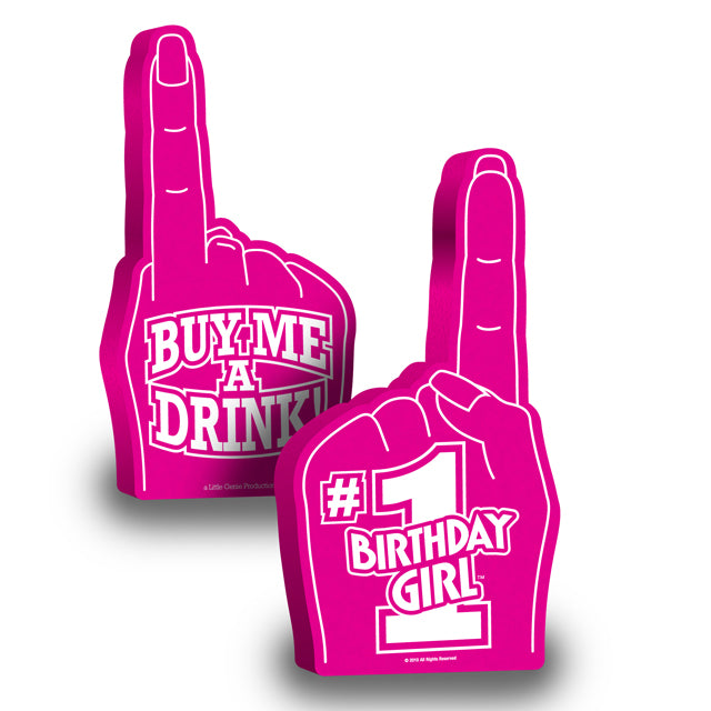 #1 Birthday Girl Foam Hand 18in.