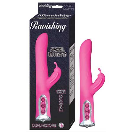 Ravishing Angel Butterfly 6.in. Silicone Multispeed Waterproof Clit Stimulating Vibe (Pink)