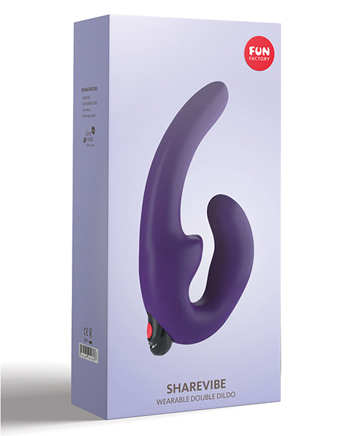 Fun Factory Sharevibe Vibrating Wearable Dildo - Dark Violet