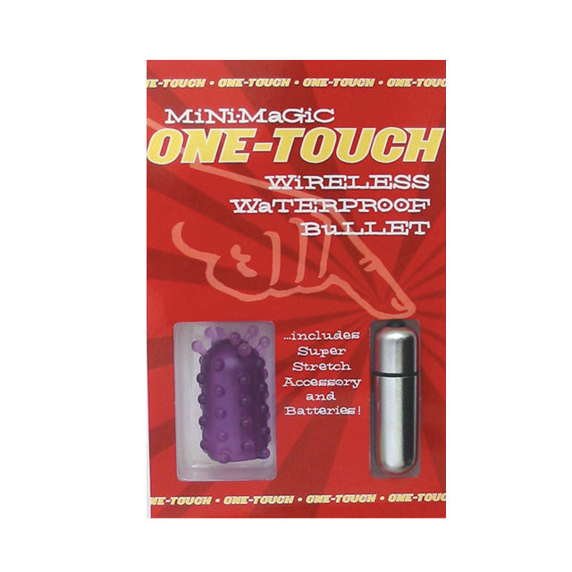 Mini Magic One Touch Waterproof Bullet With Textured Sleeve (Purple)