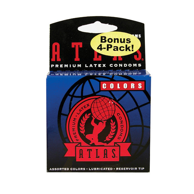 '++Atlas Asst Colors Condoms (4Pk)
