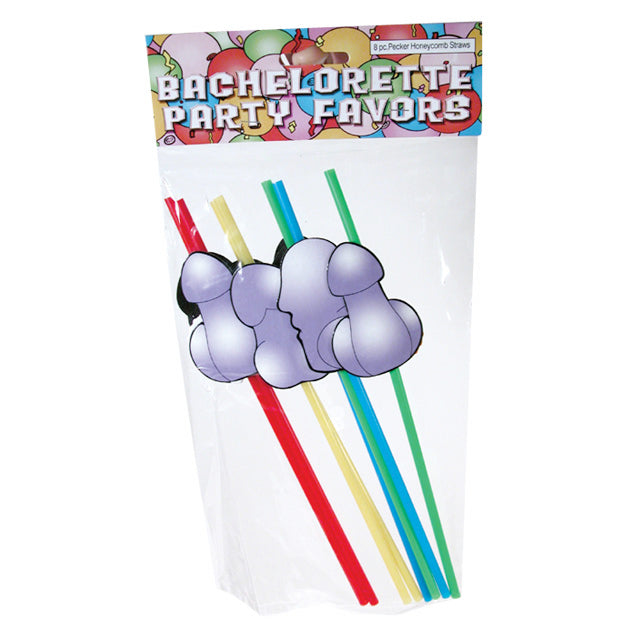 '++Bachelorette Party Pecker Straw 8P