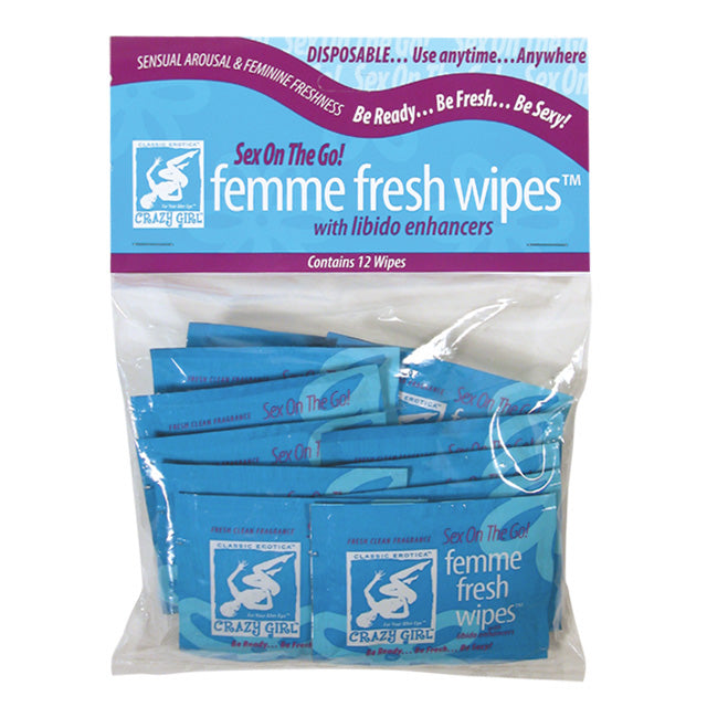 '++Crazy Girl Femme Wipes (12Pk)