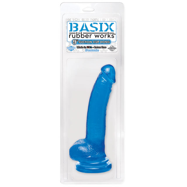 Basix 9in. Suction Cup Dong (Blue)