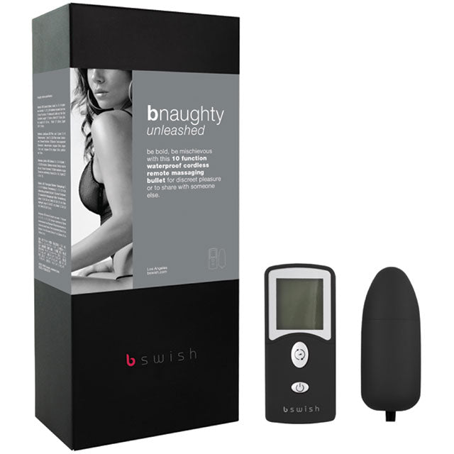 B Naughty Unleashed Remote Bullet (Black)