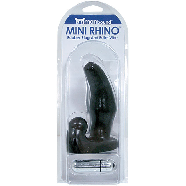 Manbound Mini Rhino Rubber Plug and Bullet Vibe (Black)