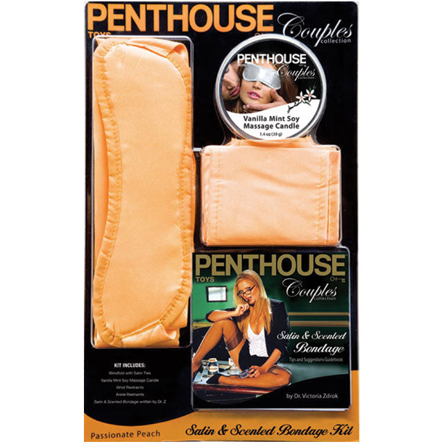 Penthouse Couples Satin and Scented Bondage Kit (Peach)