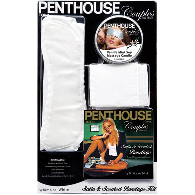 Penthouse Couples Satin and Scented Bondage Kit (White)