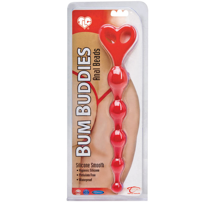 Adam & Eve Bum Buddies Silicone Smooth Anal Beads (Red)