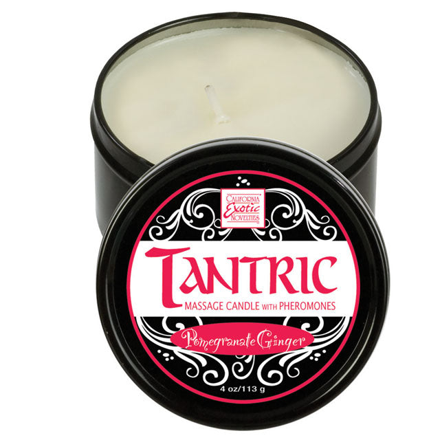 Tantric Soy Massage Candle with Pheromones Pomegranate Ginger 4oz