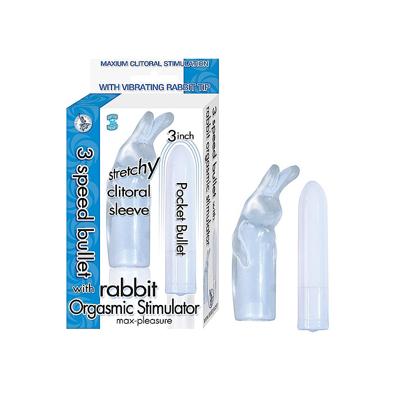 3 Speed Waterproof Bullet With Rabbit Orgasmic Stimulator (White)