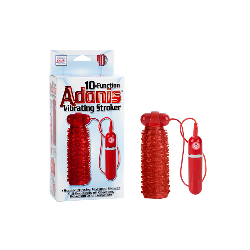 Adonis Vibrating Stroker - Red 10-Function