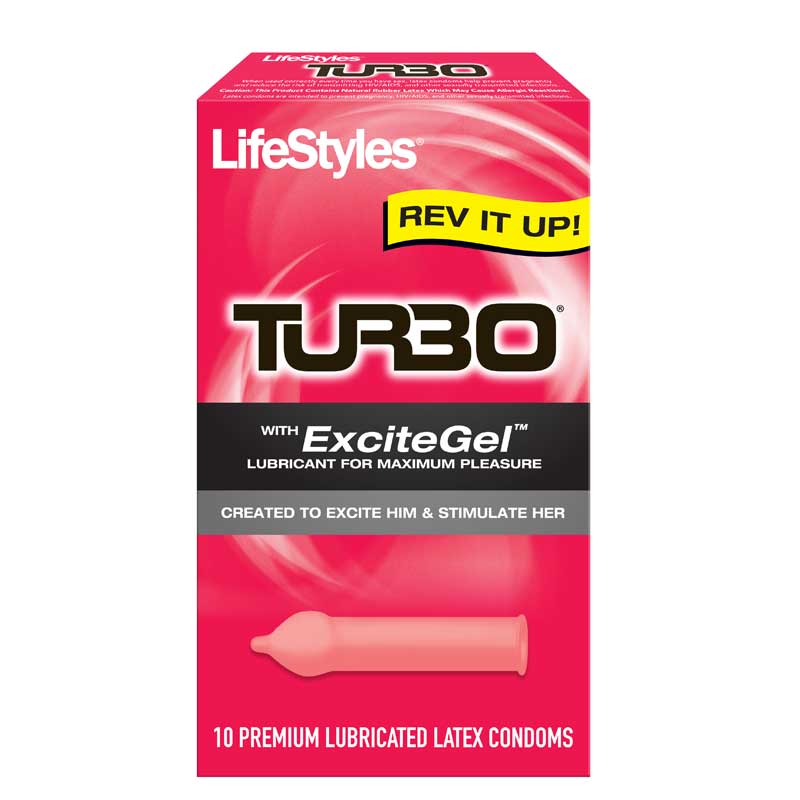 LifeStyles Turbo Latex Condoms w/Excite Gel (10 pack)