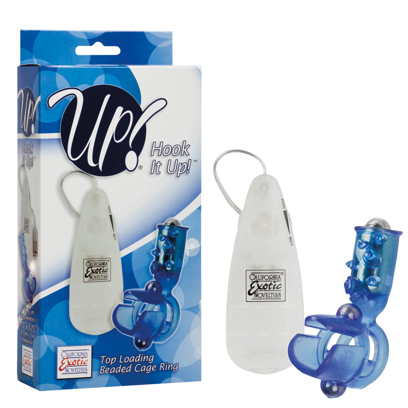 Up! Hook It Up! Top Loading Beaded Cage Ring - Blue