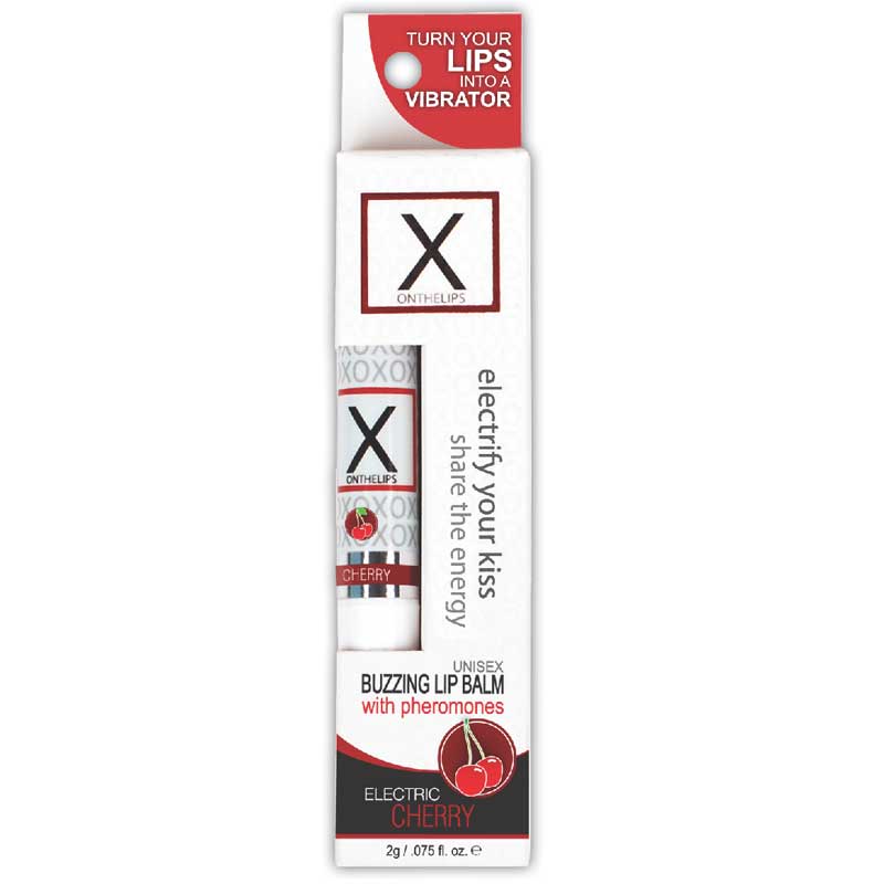 X on the Lips Cherry Scent Buzzing Lip Balm w/Pheromones 0.075 fl oz Refill Kit (12)