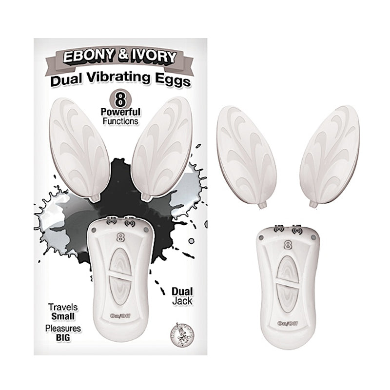 Ebony & Ivory Dual Vibrating Eggs (White)