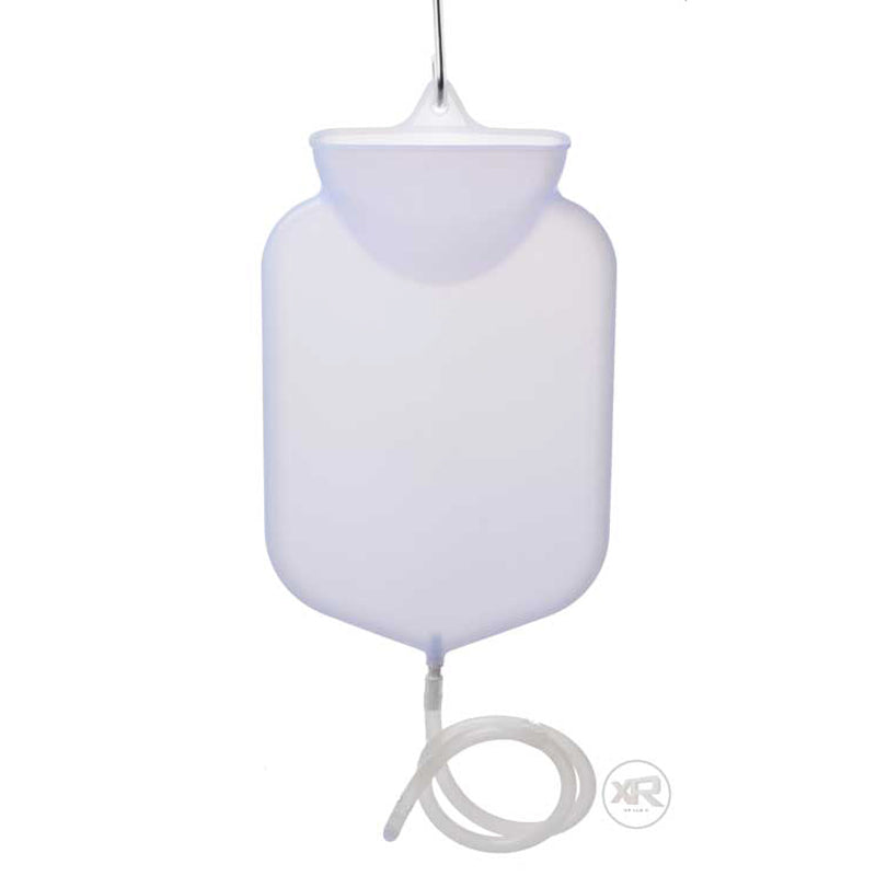 Clean Stream Silicone Open Flow-Top Enema Bag System (White)