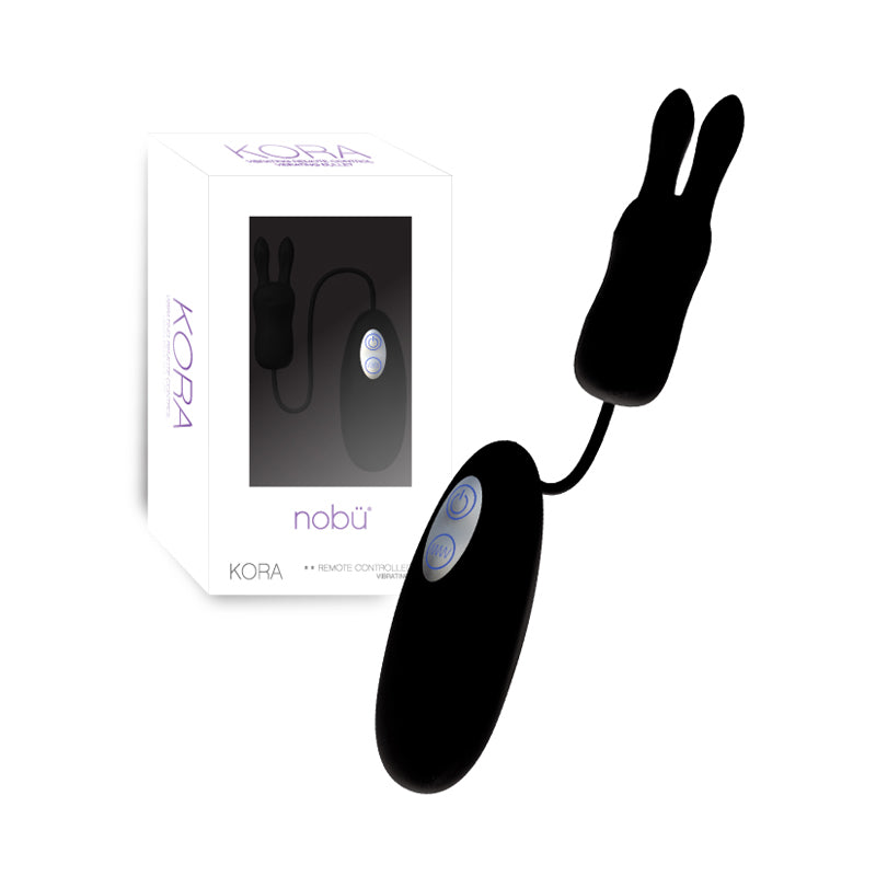 Nobu Kora Black Vibrating Egg w/Rabbit Ears