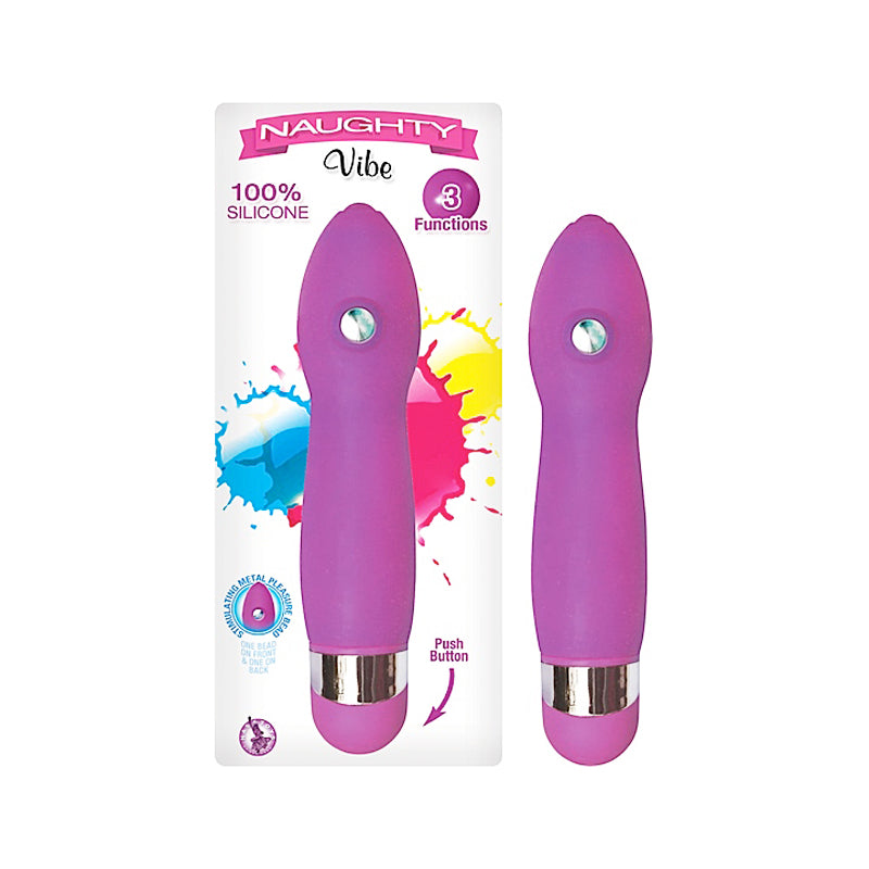 Naughty 6.25in. Silicone Multispeed Waterproof Vibe (Purple)