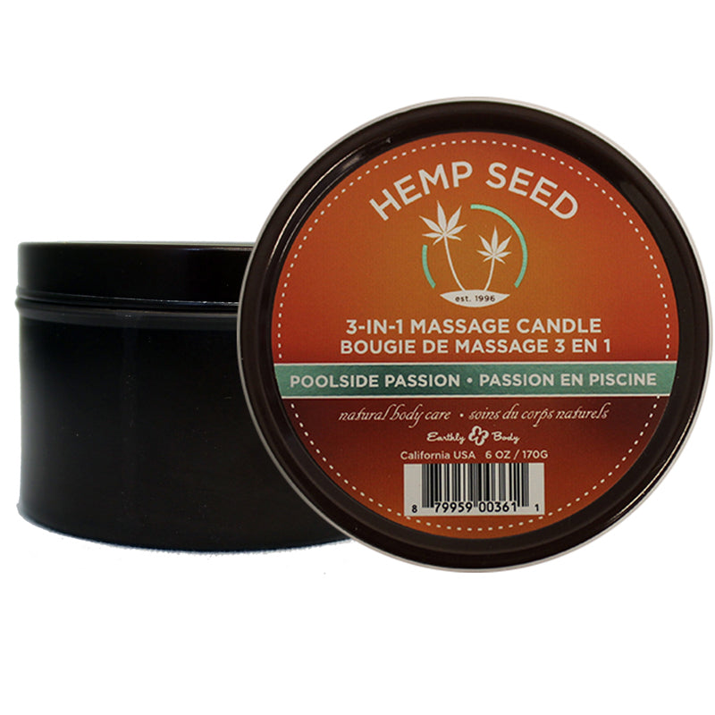 Earthy Body 3 N 1 Massage Candle Poolside Passion 6.8oz.