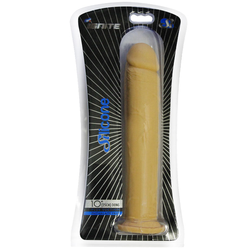 SI 10in Silicone Dong w/Suction Cup Flesh