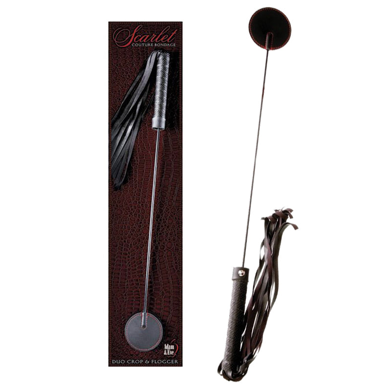 A&E Scarlet Couture Duo Crop & Flogger Black/Red