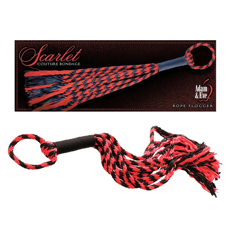 A&E Scarlet Couture Rope Flogger Black/Red