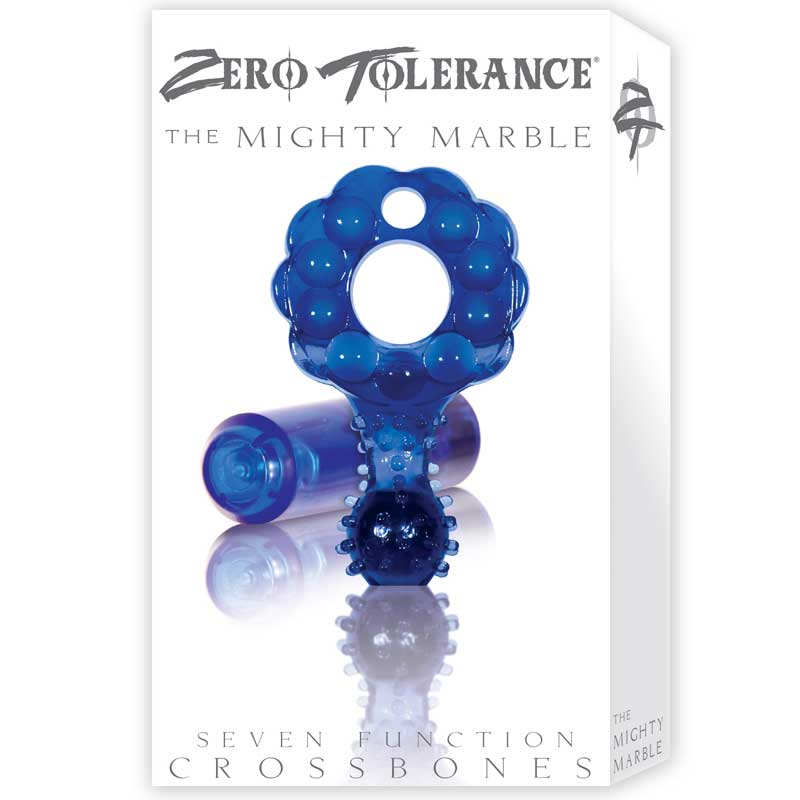 ZT Mighty Marble - Single Bullet Clear Blue Cock Ring / 1 Clear Blue Bullet