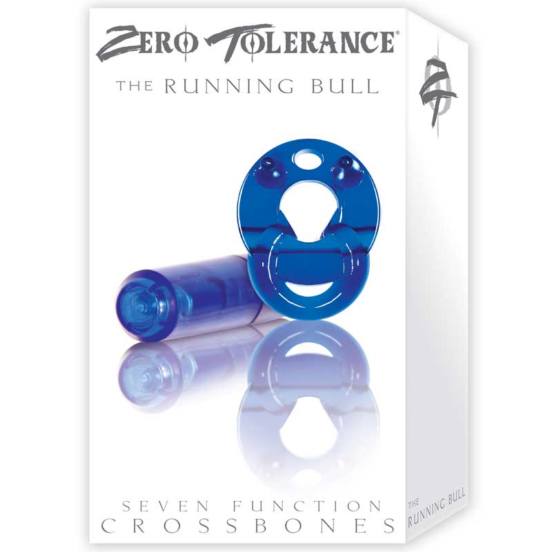 ZT Running Bull - Single Bullet Clear Blue Cock Ring / 1 Clear Blue Bullet