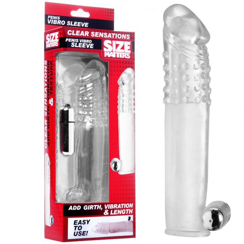 Size Matters Clear Sensations Penis Extender Vibro Sleeve (Clear)