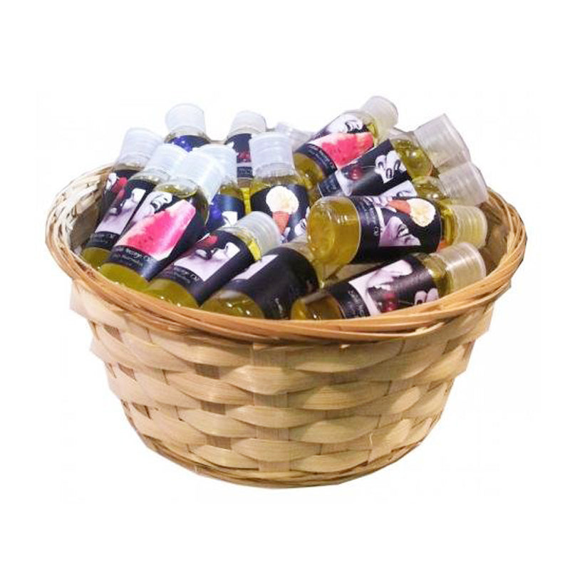 Earthly Body Assorted Edible Massage Oil Basket of 50 1oz Bottles