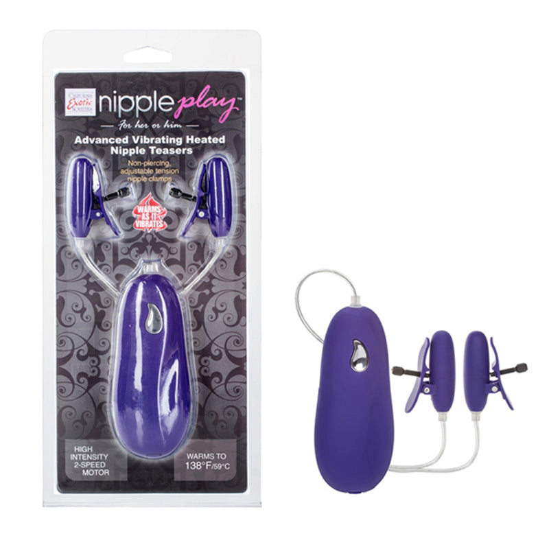Nipple Play Advanced Vibrating Heated Nipple Teasers - Purple