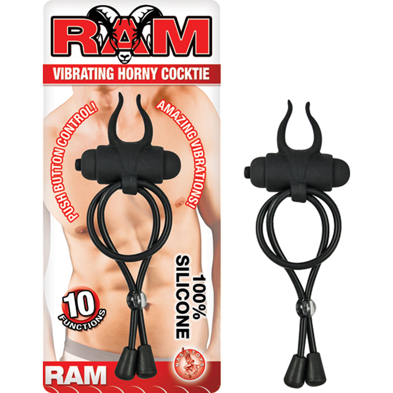 Ram Silicone 10 Function Vibrating Horny Cocktie (Black)