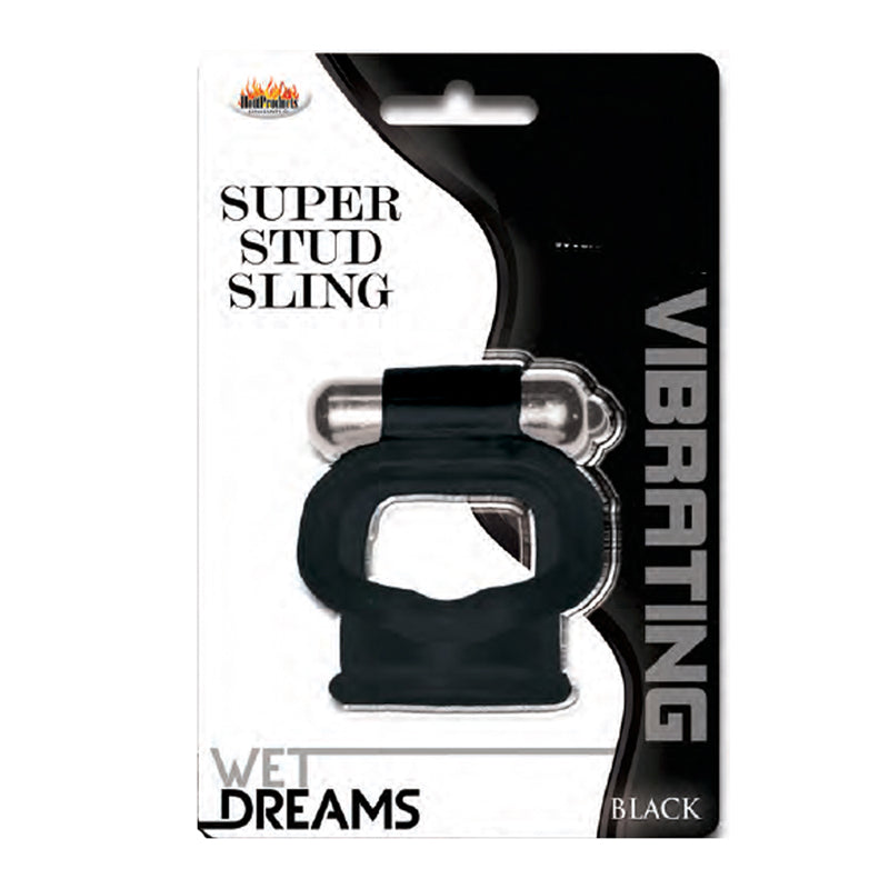 Wet Dreams VibratingSuper Stud Sling-Black
