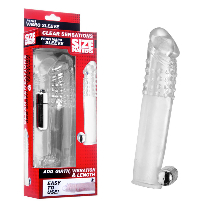 Size Matters Clear Sensations Penis Extender Vibro Sleeve With Bullet