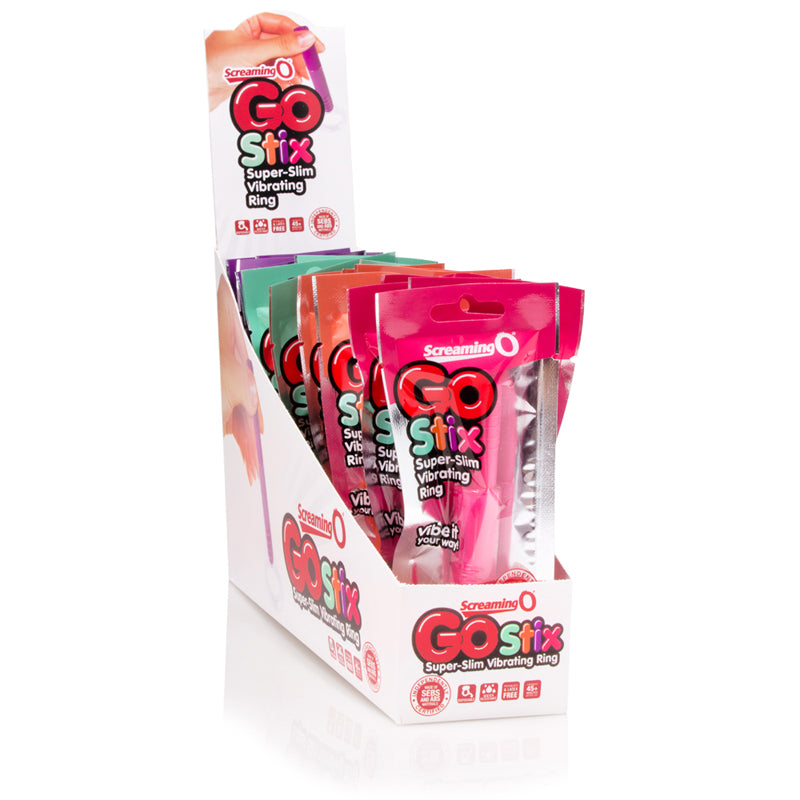 Screaming O GO Stix Super-Slim Vibrating Ring in POP box assorted (16)