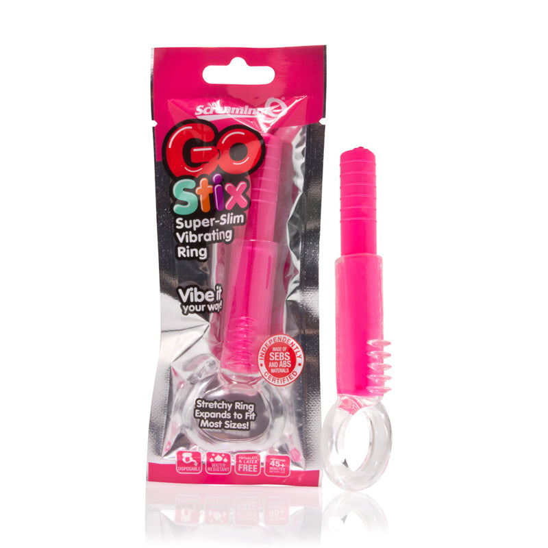 Screaming O GO Stix Super-Slim Vibrating Ring - Strawberry (Pink)