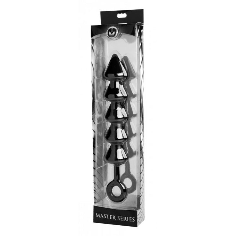 Masters Spades Xl Anal Beads (Black)