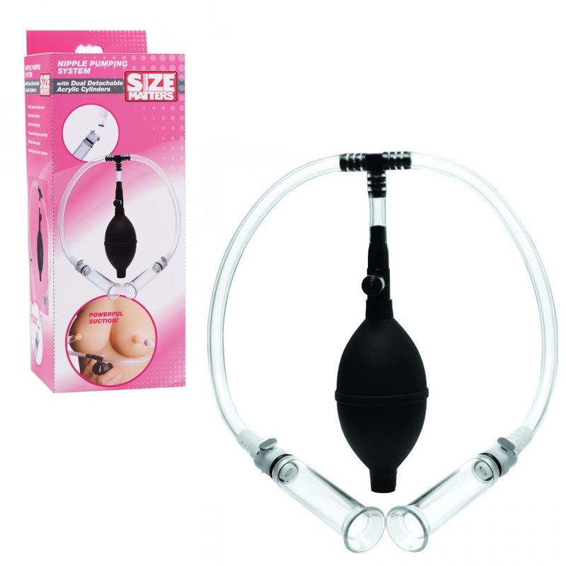 Size Matters Nipple Pumping System With Dual Detachable Acrylic Cylinders