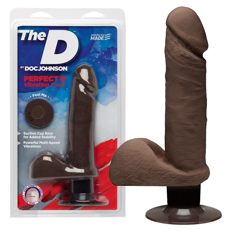 The D The Perfect D Vibrating 7 Inch Chocolate