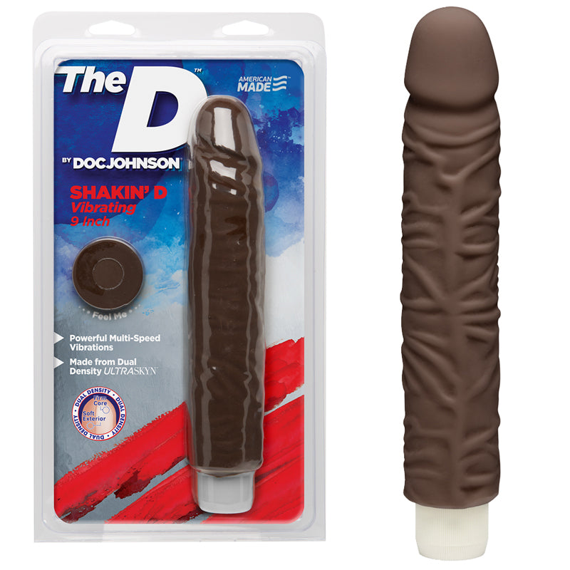 The D The Shakin D 9 Inch Vibrating Chocolate