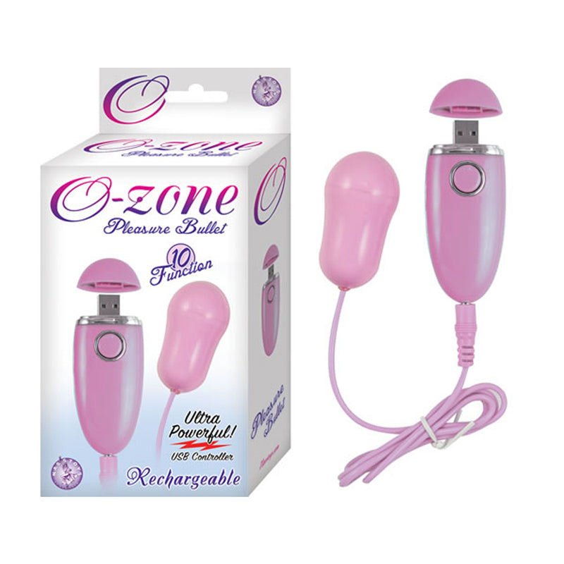Ozone Pleasure Bullet 10 Function USB Rechargeable Waterproof Pink