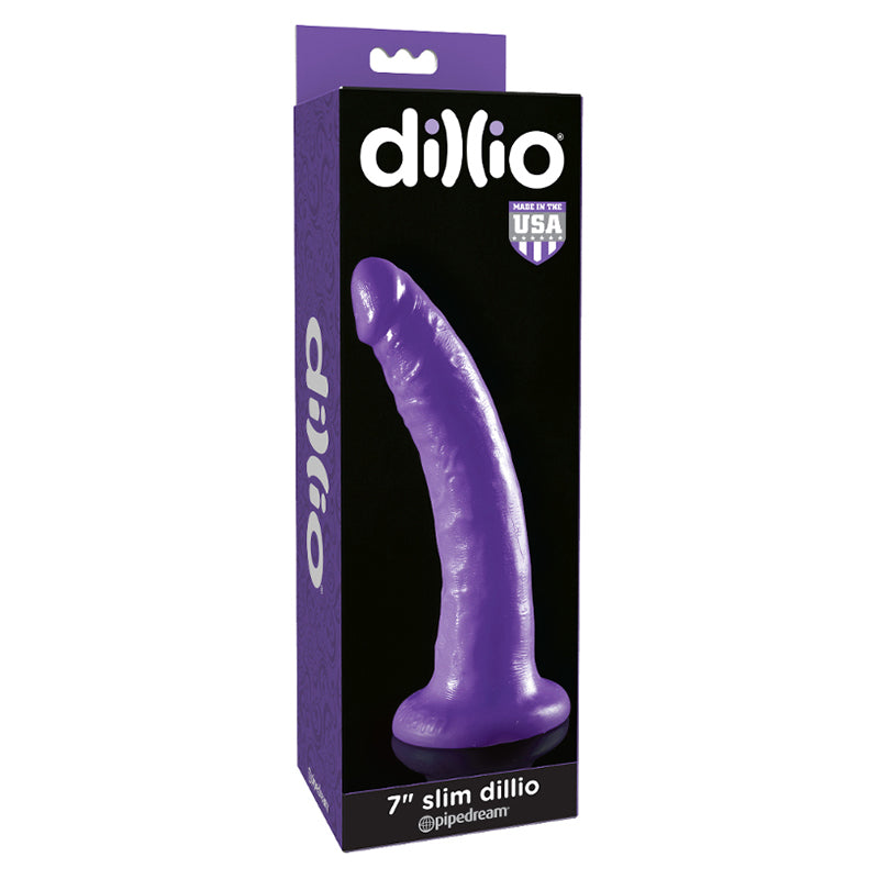 Pipedream Dillio 7 in. Slim Realistic Dildo With Suction Cup Purple