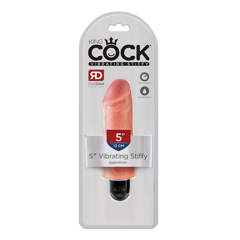 Pipedream King Cock 5 in. Vibrating Stiffy Realistic Dildo Beige