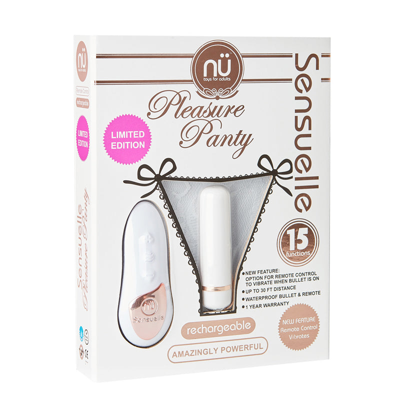 Nu Sensuelle Pleasure Panty With Remote Control 15 Function Bullet White