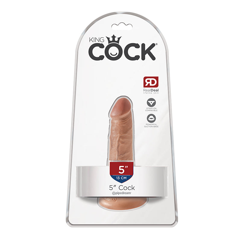 Pipedream King Cock 5 in. Cock Realistic Dildo With Suction Cup Tan