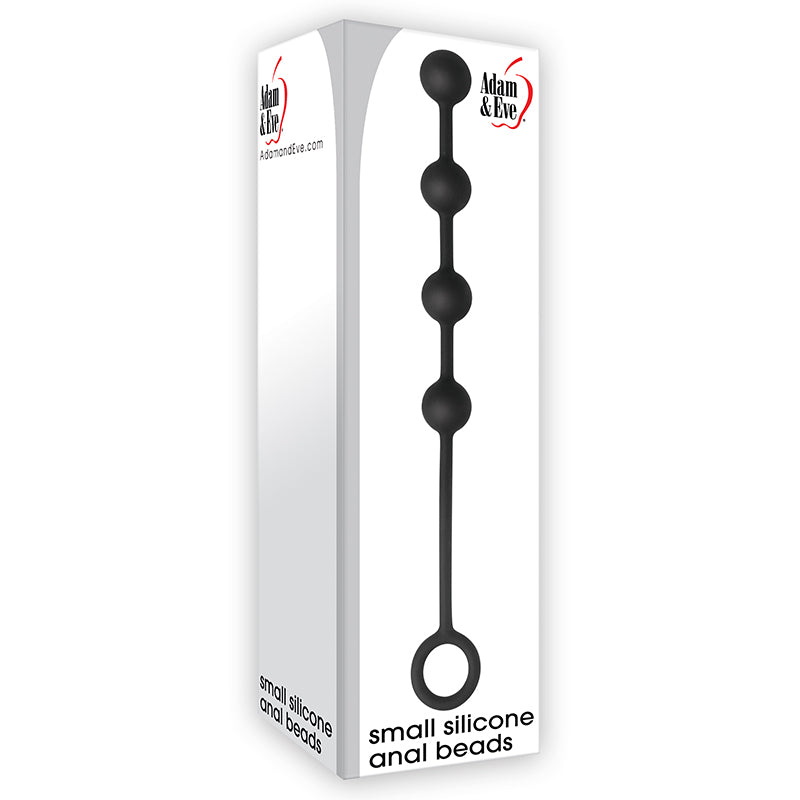 Adam & Eve Small Silicone Anal Beads Black