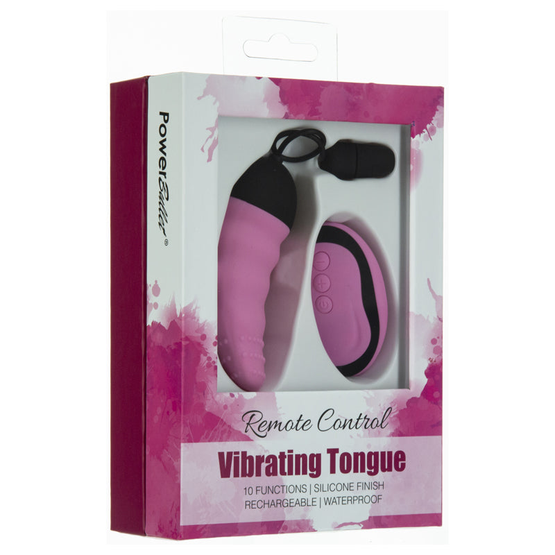 Power Bullet Vibrating Remote Control Tongue Pink