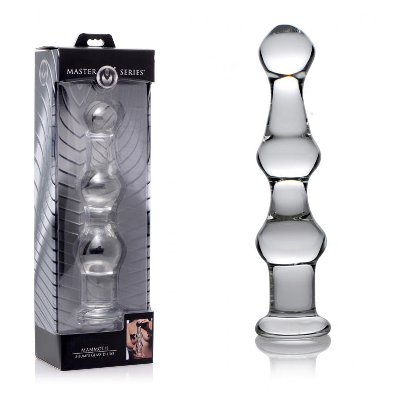 Master Series Mammoth 3 Bumps Glass Dildo