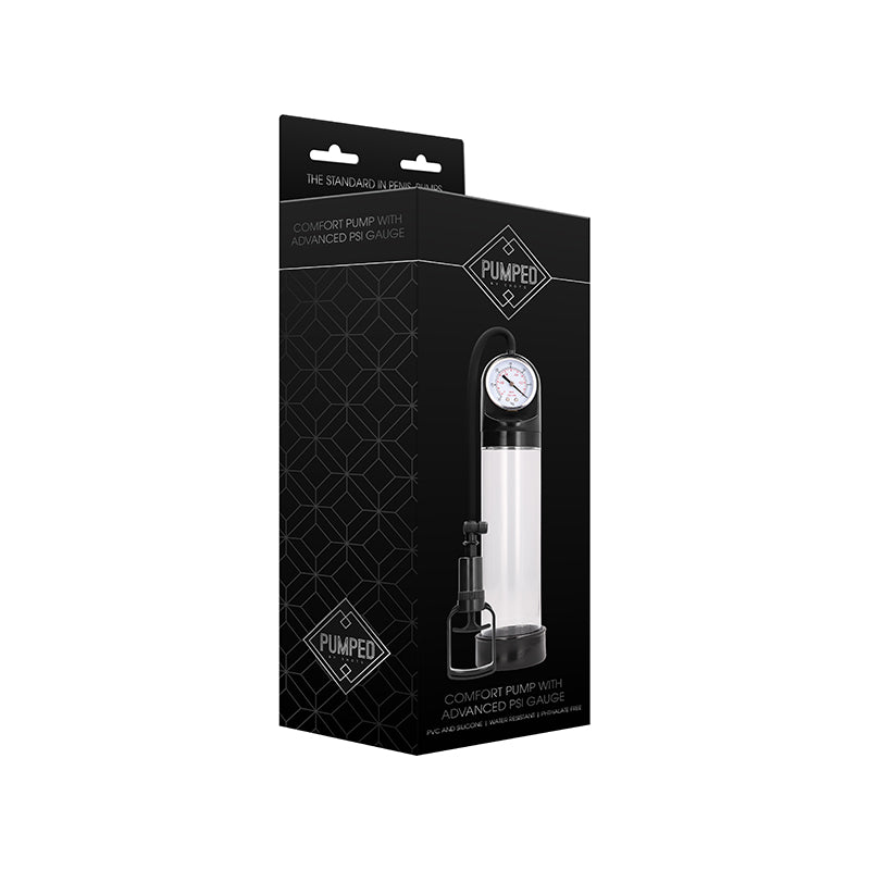 Pumped Comfort Pump With Advanced PSI Gauge - Transparent